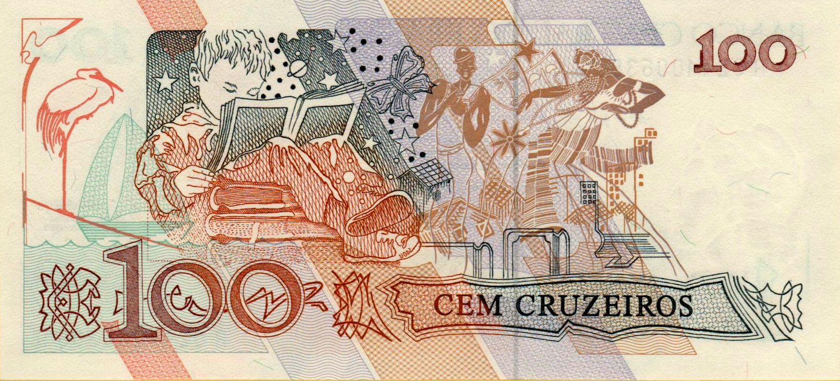 Brazil 100 1990 UNC P-228